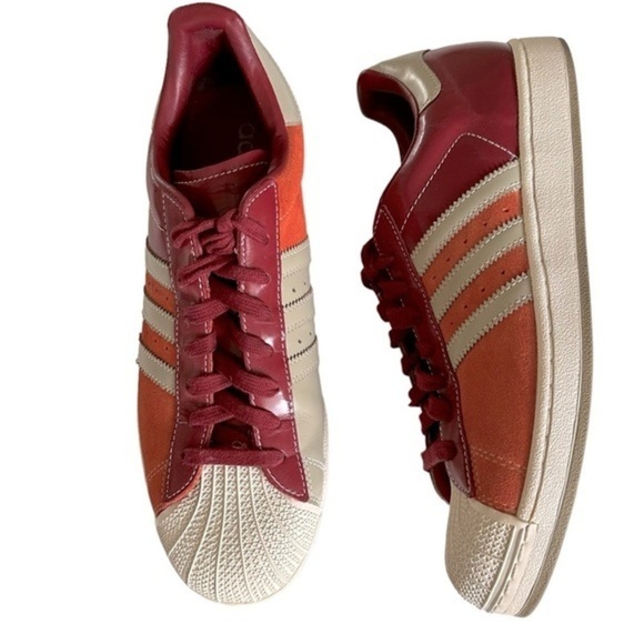 ADDIDAS RARE SUPERSTAR 1 SHELL TOE RED AND ORANGE SNEAKERS SIZE 11.5 - Picture 1 of 13
